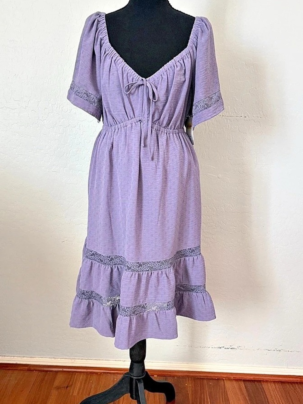 SO Goods for Life Purple Lace Trim Dress Size Large NWT